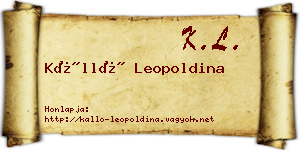 Kálló Leopoldina névjegykártya